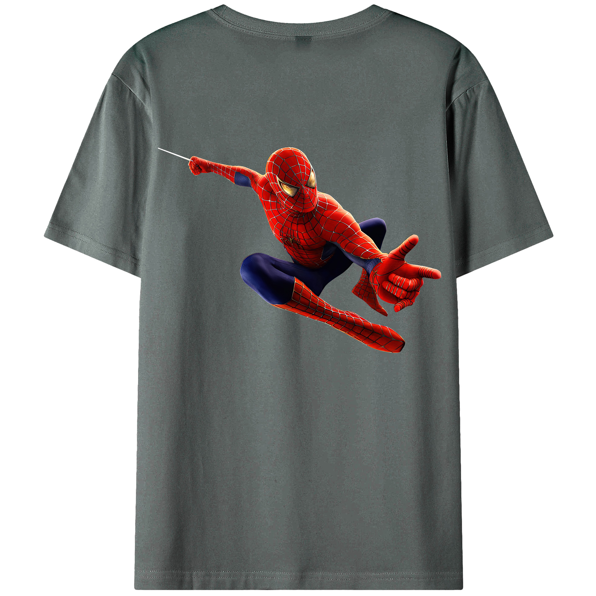 （画像用） Spider Man スパイダーマン 綿100％半袖Tシャツ（背面プリント）